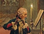 Friedrich II speelt fluit