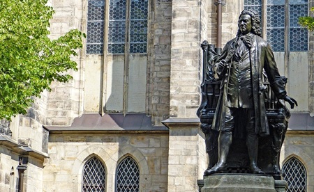 standbeeld van Bach in Leipzig