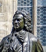 standbeeld  van Bach in Leipzig