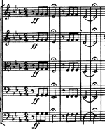 stukje partituur van 5e van Beethoven